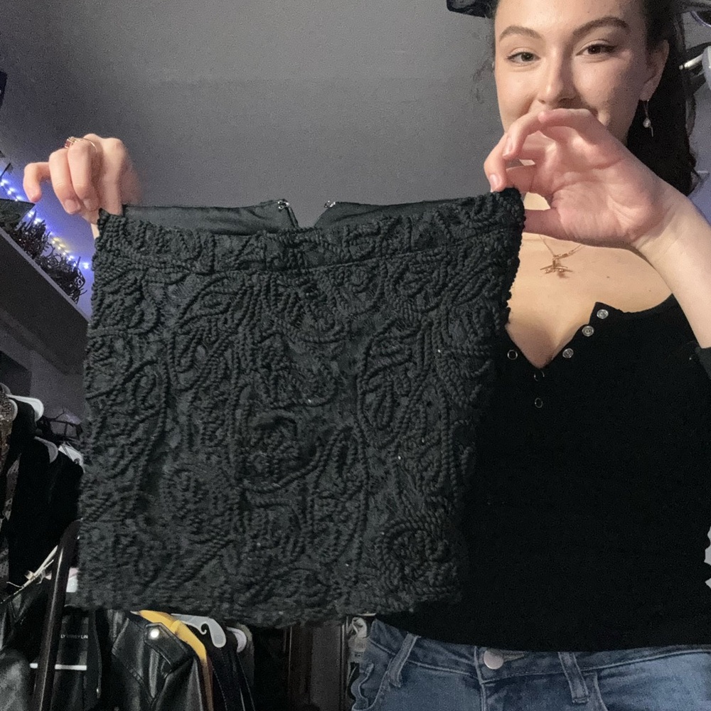 Black floral shorts